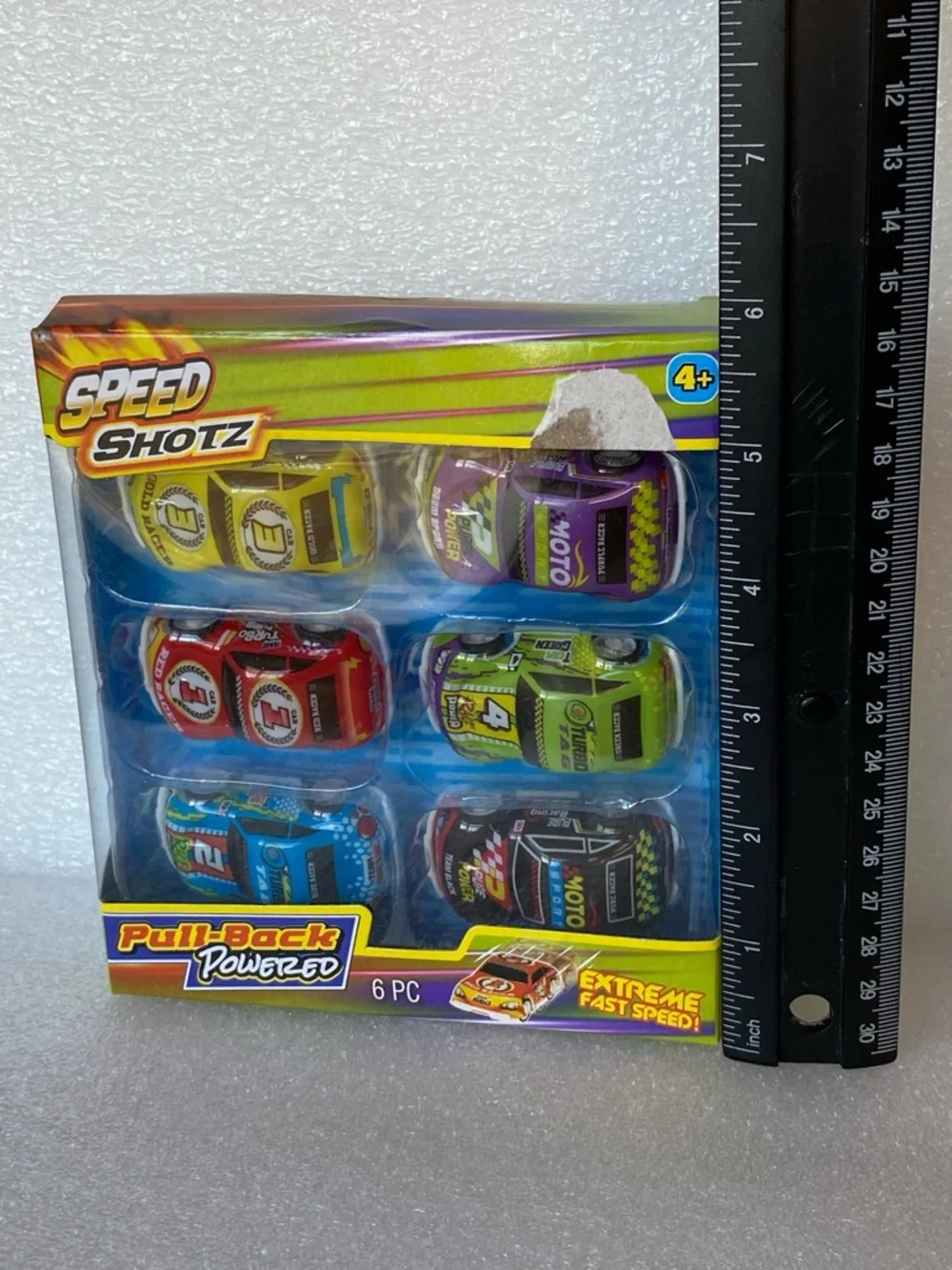 Speed Shotz Pull Back Powered Track Racer Cars 6 Cars Extreme Speed New Package